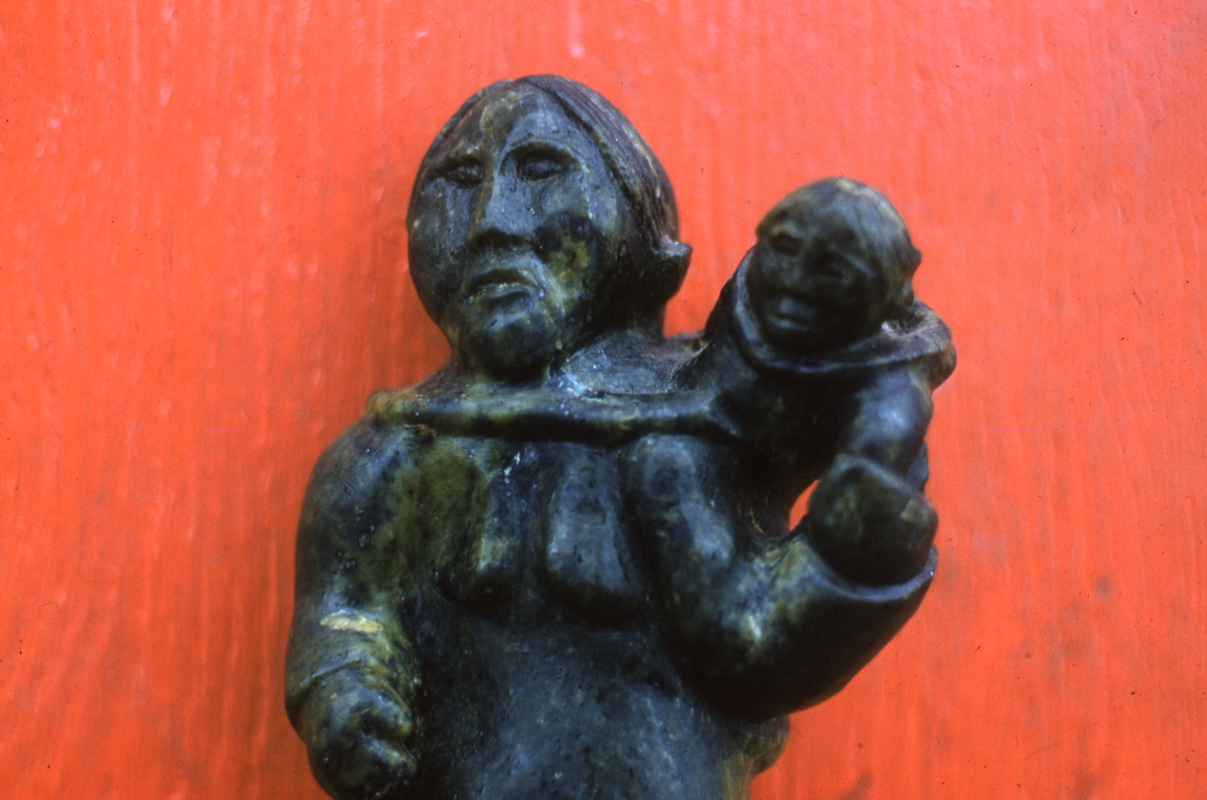 Carving of woman and child, Cape Dorset, 1960