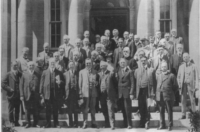 Photograph of university federation meeting at Dalhousie, July 1922.