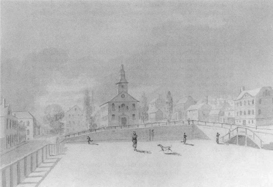 Drawing of Halifax Grand Parade 1817