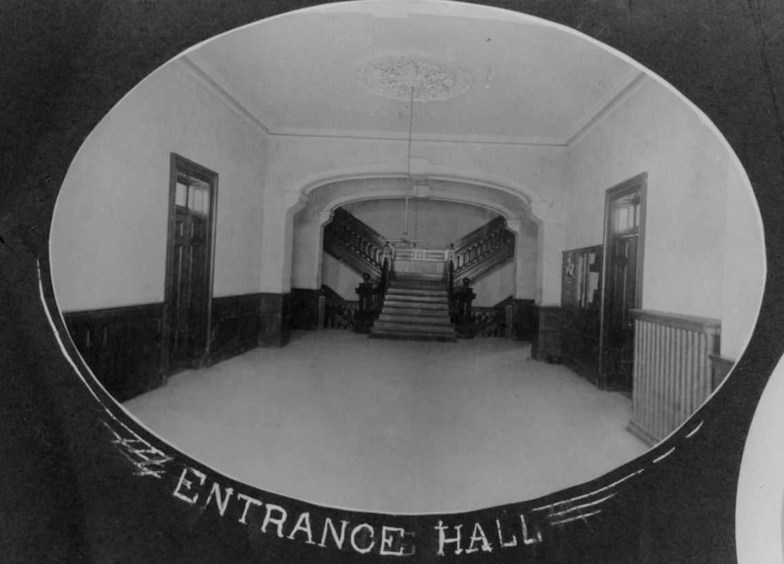 Photograph of Entrance Hall, Dalhousie College, 1896.