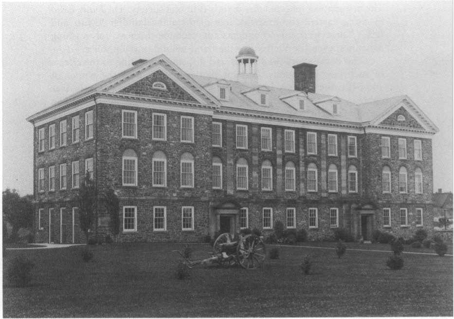 Photograph of the Science Building, the first building built on the Studley campus.