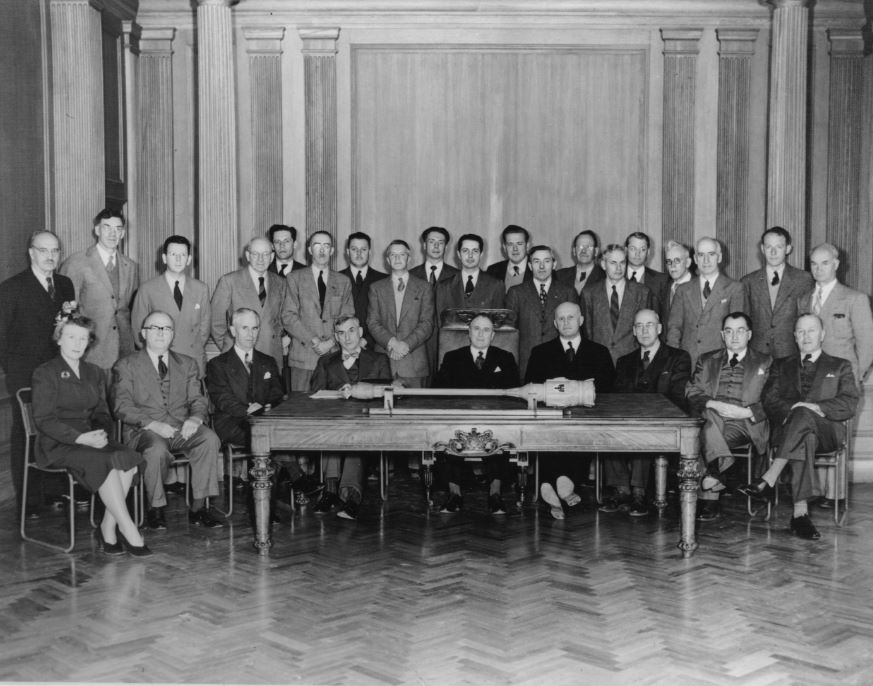 Photograph of Senate meeting, January 1952,